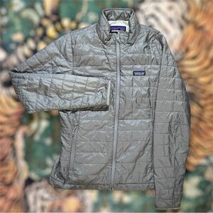 Patagonia Nano Puff Jacket Insulated Full Zip Quilted Coat Outdoor Gray Medium